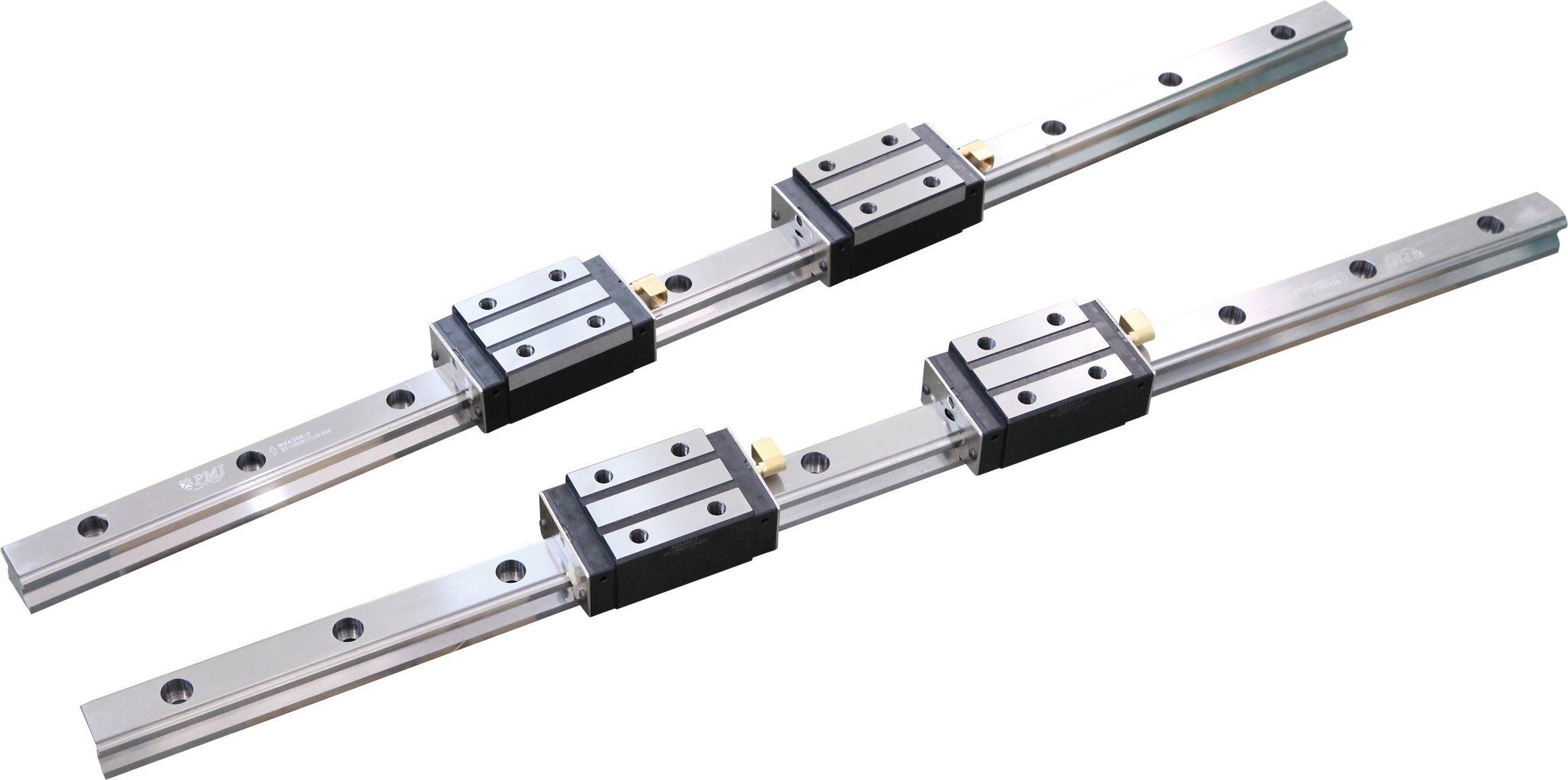 高剛性、高精度、高速度的進(jìn)口臺灣上銀或銀泰P級線性滑軌，C3精密滾珠絲桿，專用日本NSK/德國FAG絲桿軸承。